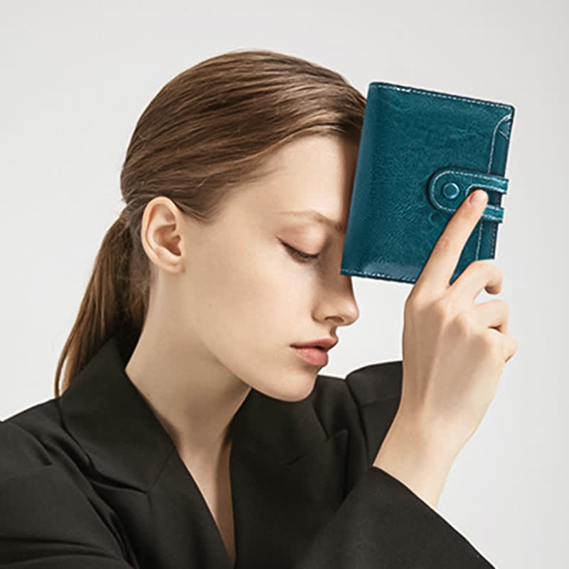 Women's Genuine Leather Bifold RFID Blocking Compact Wallet - image 3