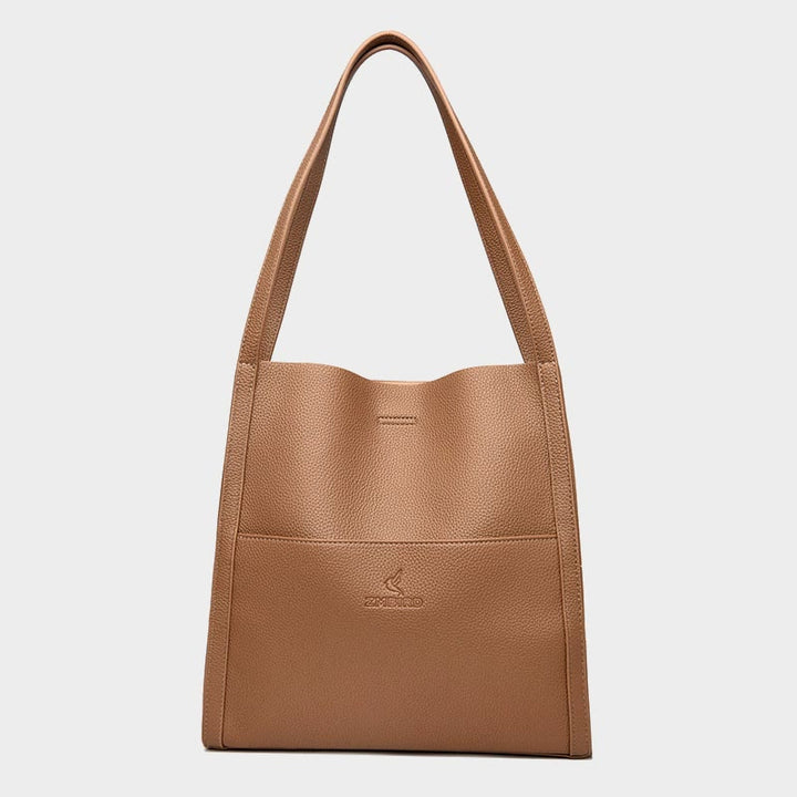Women Minimalist Tote Classic Genuine Leather Large Underarm Bag