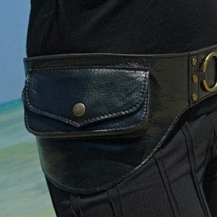 Medieval Unisex Boho Leather Utility Belt Bag Waist Bag Phone Pouch