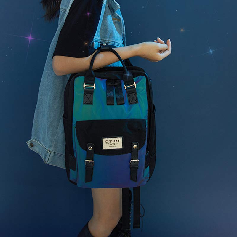 Functional Large Computer Purse Fluorescent Stylist Laptop Backpack for Travel Work