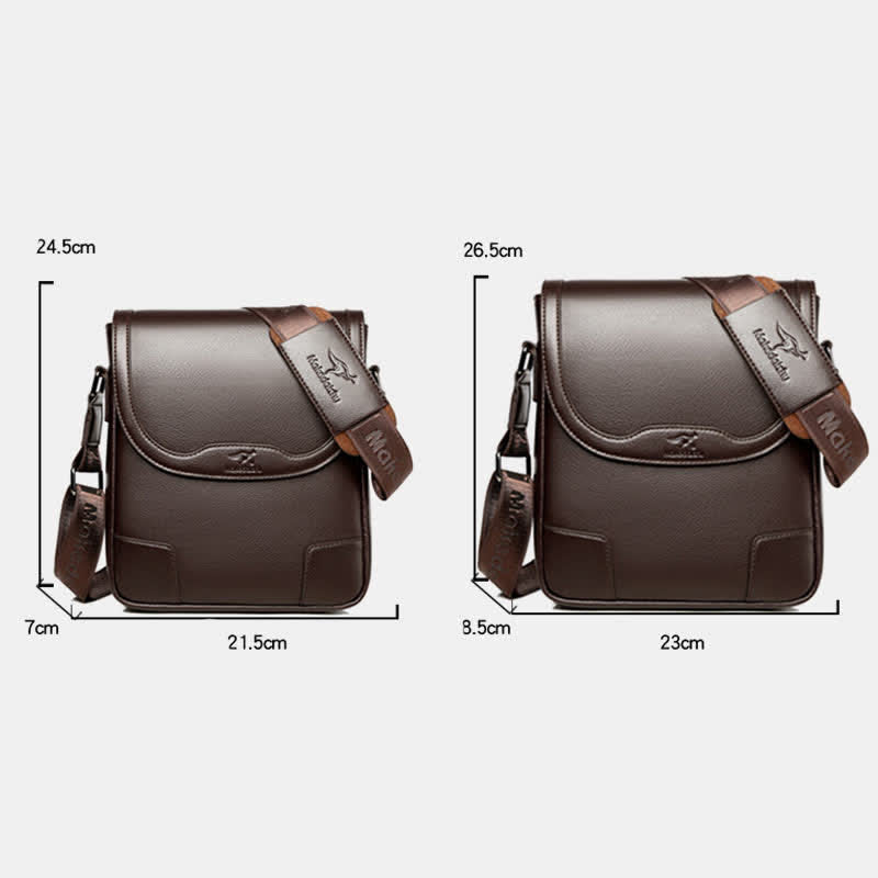 Leather Messenger Bag for Men Waterproof Vintage Crossbody Shoulder Bag