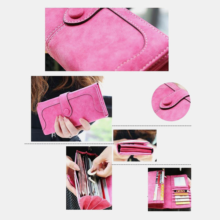 Long Wallet For Women Solid Color Multiple Slot Daily Purse - image 11