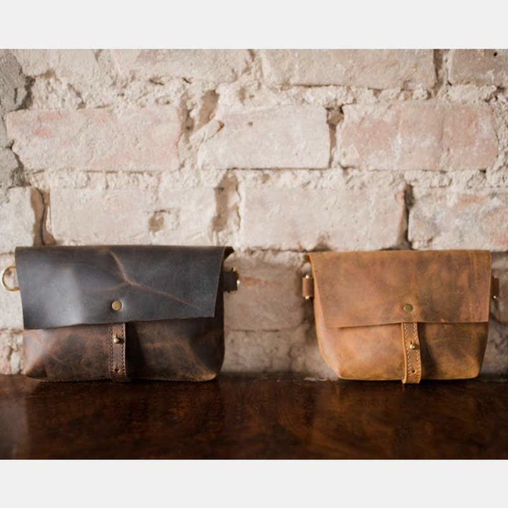 Retro Leather Waist Bag Crossbody Shoulder Bag for Women
