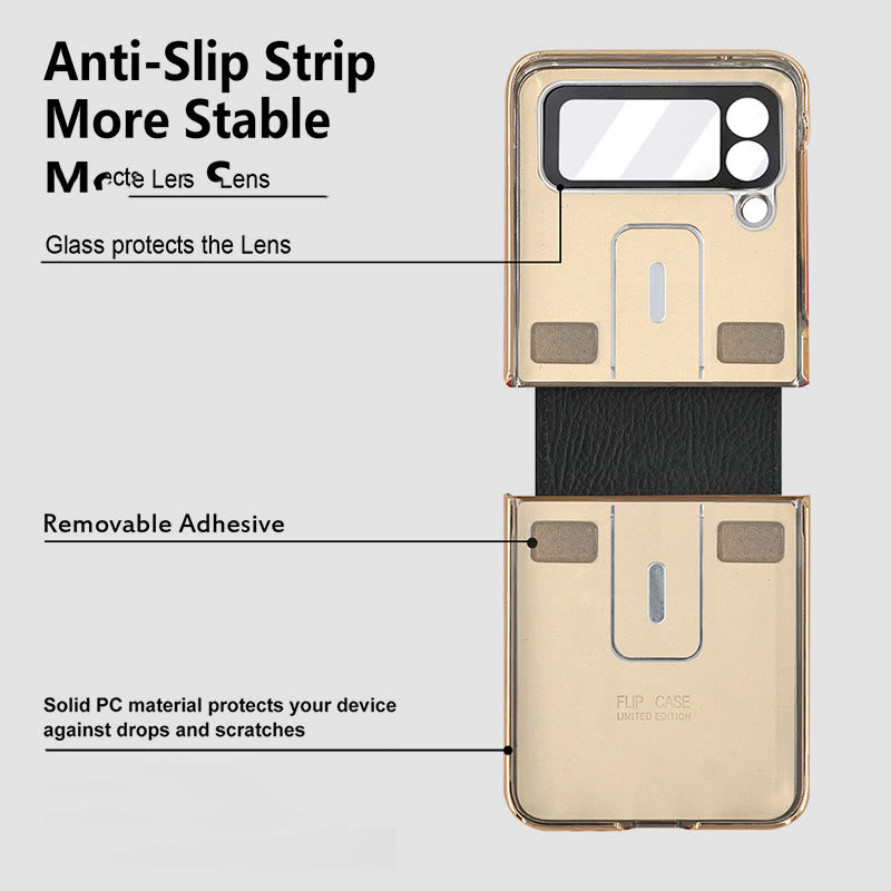 Phone Case For Z Flip4 Business Style Folding Ring Case