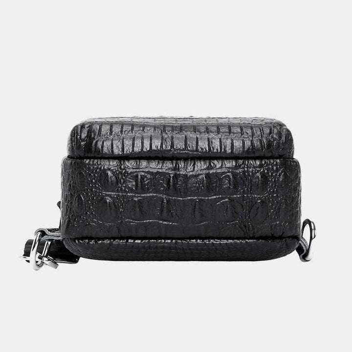 Crocodile Pattern Fashion Cowhide Leather Luxury Sling Bag for Men