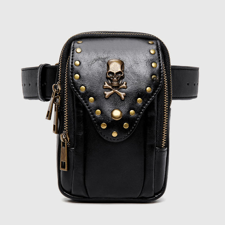 Phone Bag For Women Black Punk Style Portable Travel Bag