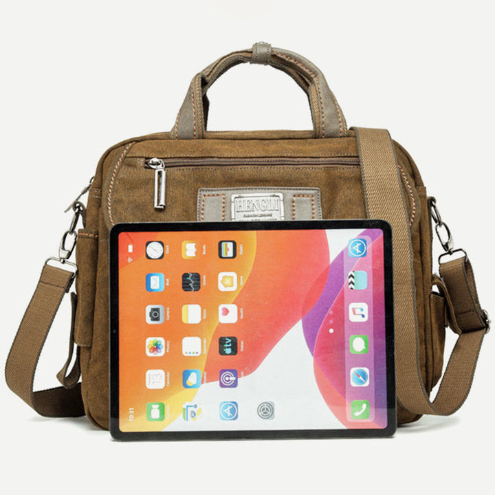 Messenger Bag For Men Vintage Canvas Large Capacity Briefcase