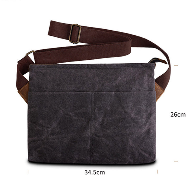 Retro Canvas Crossbody Bag Large Slim Laptop Bag Shoulder Bag
