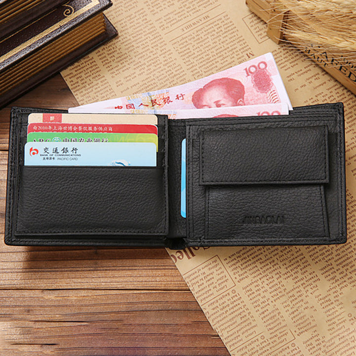 Genuine Leather Large Capacity Vintage Trifold Wallet