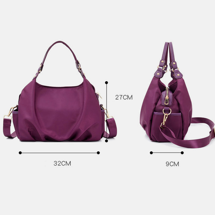 Triple Compartment Tote Handbag Large Capacity Hobo Handbag with Crossbody Strap