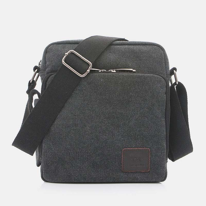 Vintage Canvas Mini Crossbody Shoulder Bag Men Small Purses with Multi-Slot
