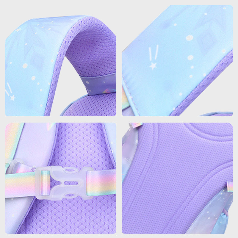 Backpack For Kids Gradient Color Lightweight Large Capacity Daily Schoolbag
