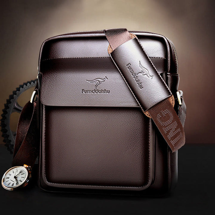 Classic Messenger Bag For Men Business Pu Leather Satchel Bag