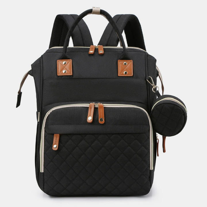 Multi Functional Mommy Bag With Crib Simple Waterproof Oxford Backpack