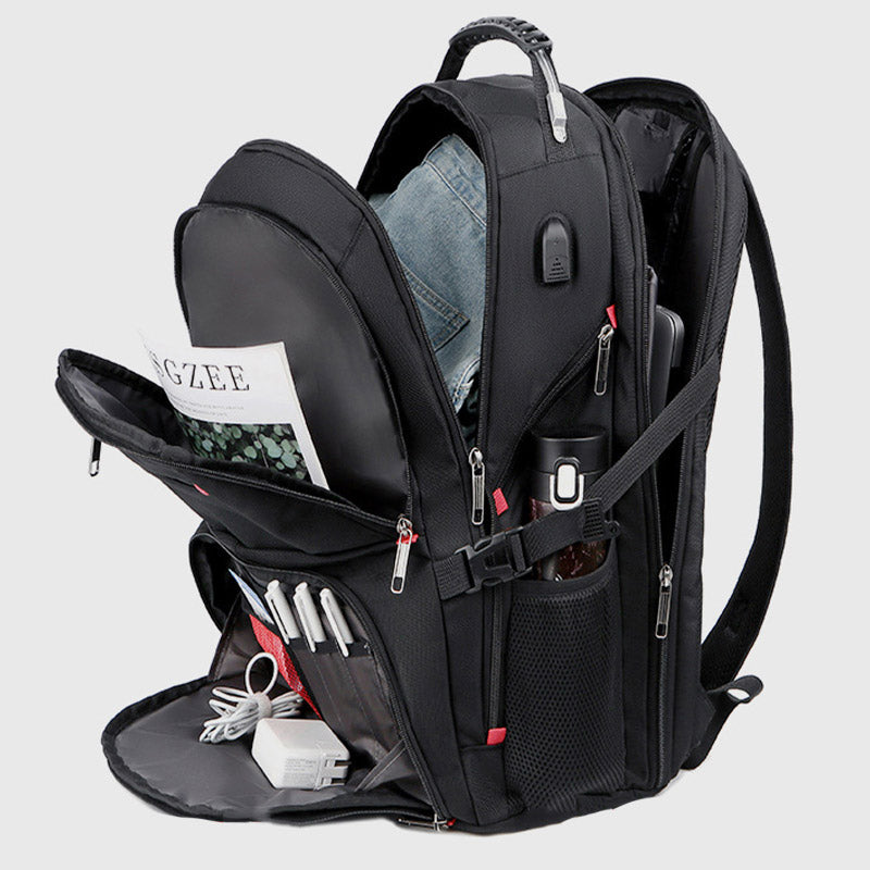 Extra Large Multi Pocket Business Laptop Backpack with USB Charger