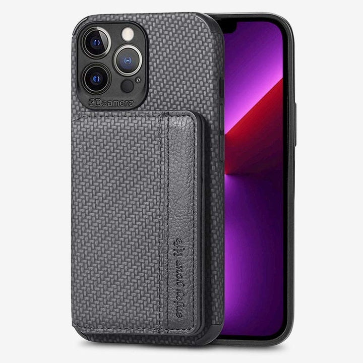 RFID Blocking Phone Case Wallet with Card Holder Kickstand for iPhone