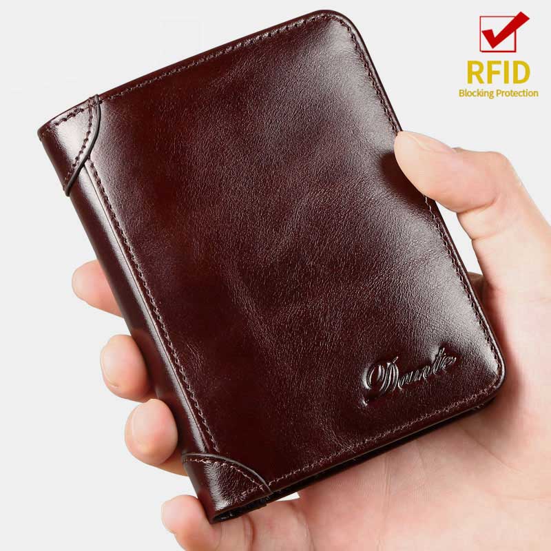 RFID Genuine Leather Vintage Card Holder Wallet