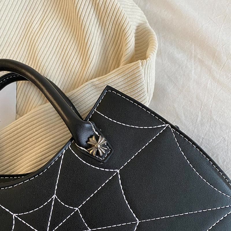 Crossbody Bag For Halloween Outfit Creative Bat Pattern Leather Bag