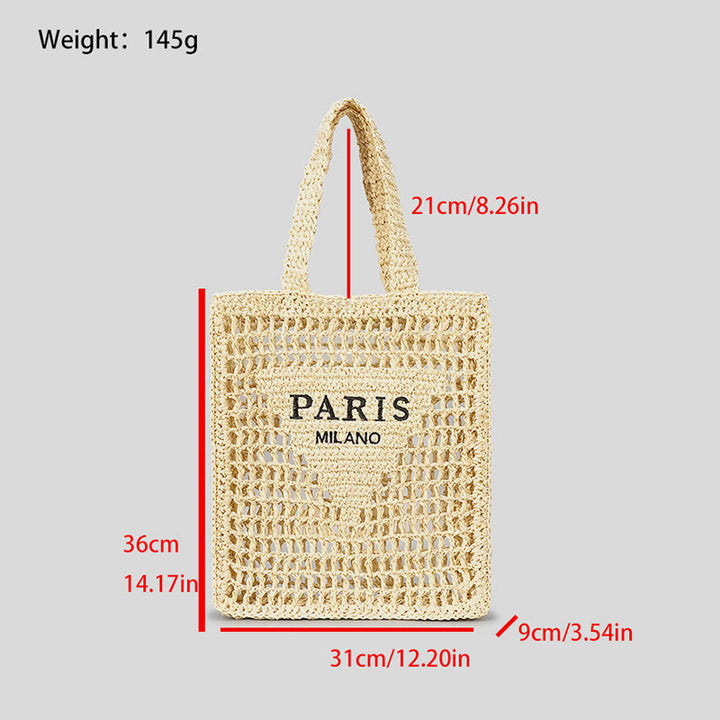 Beach Bag For Women Hollowed Out Large Capacity Straw Bag