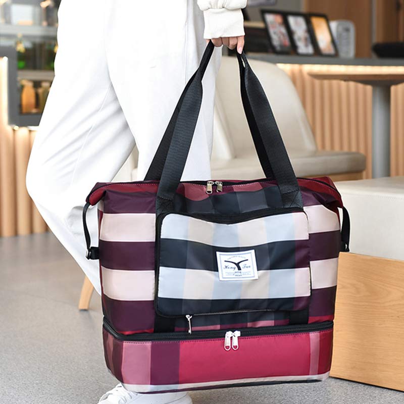 Travel Duffel Bag Sports Gym Shoulder Overnight Bag with Shoes Compartment