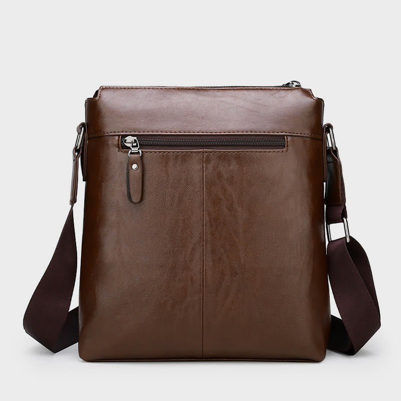 Retro Messenger Bag For Men Vertical Lightweight Crossbody Business Bag