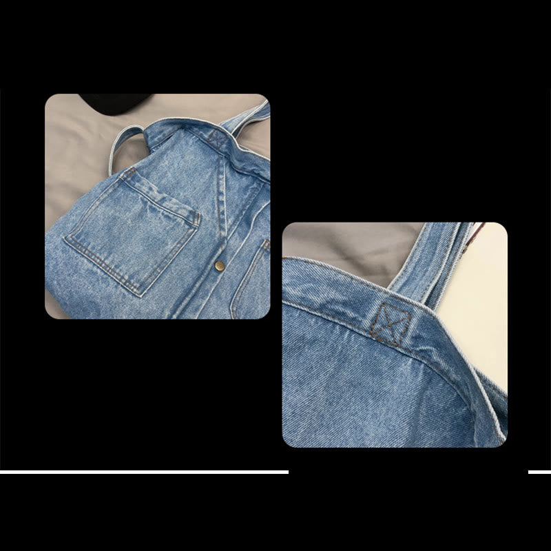 Denim Tote Bag For Women Large Capacity Crossbody Bag - image 12