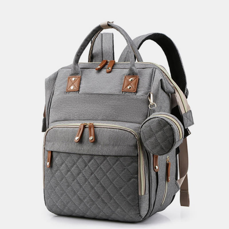 Multi Functional Mommy Bag With Crib Simple Waterproof Oxford Backpack