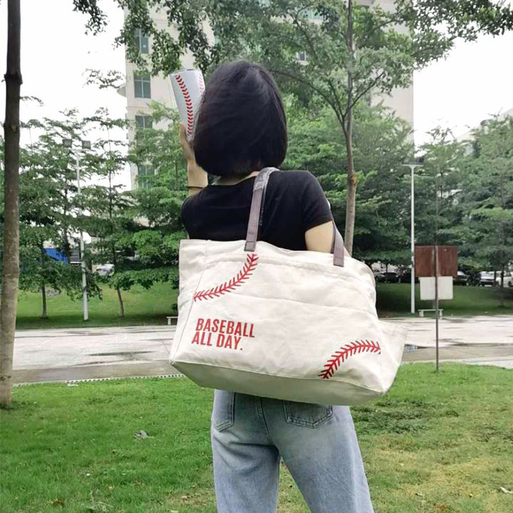 Large Embroidered Canvas Tote Multifunctional Travel Sports Bag Shoulder Bag