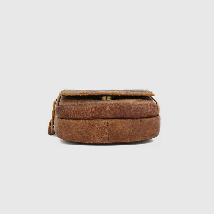 Waist Bag For Men Daily Outdoor Retro Real Leather Belt Loop Pouch