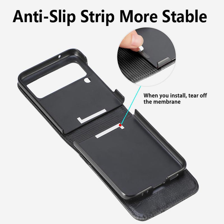 Samsung Galaxy Z Flip& Z Flip 3/4/5/6 Phone Case Leather Phone Bag with Multi-Slot