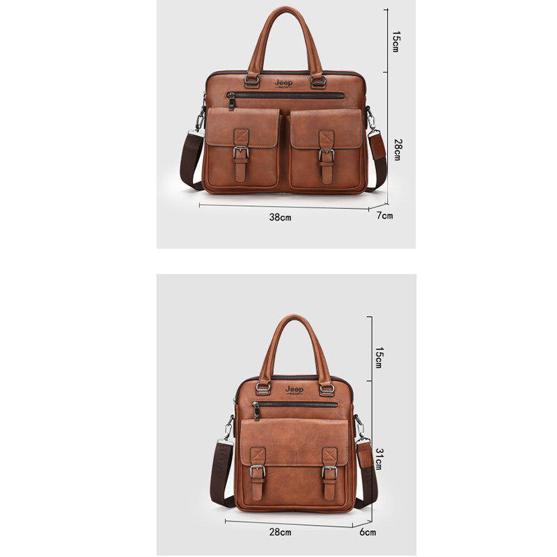 Vintage Briefcase for Men Laptop Computer Business Travel Messenger Bag