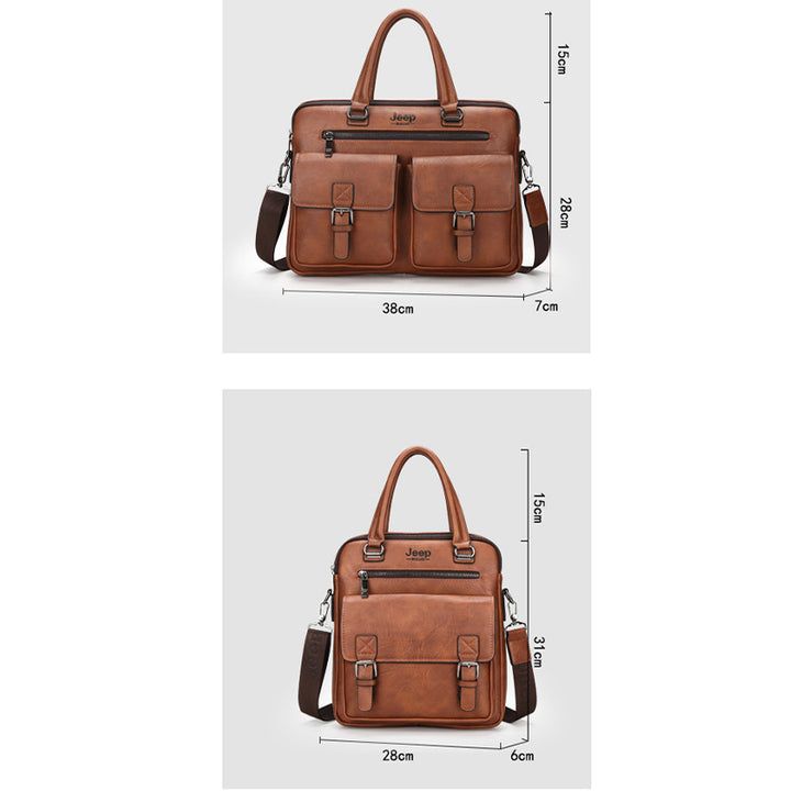 Vintage Briefcase for Men Laptop Computer Business Travel Messenger Bag