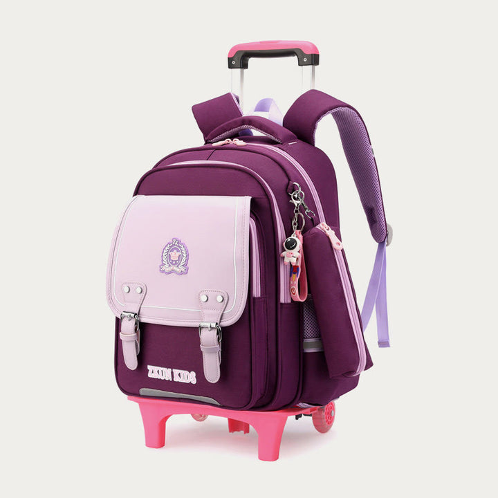 School Backpack For Kids Durable Waterproof Oxford Rolling School Bag