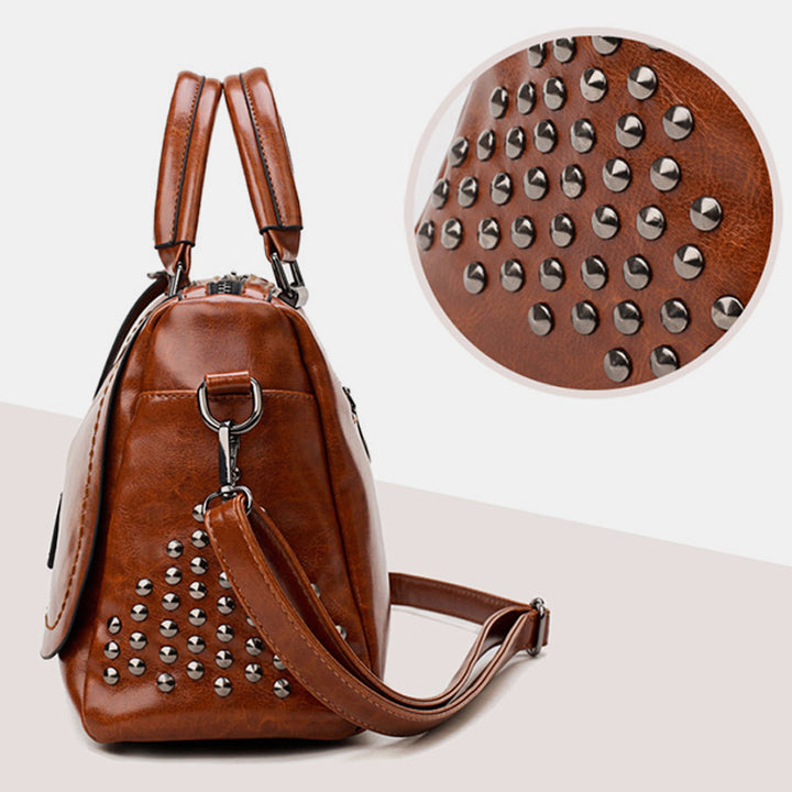 Multifunctional Large Capacity Vintage Rivet Tote Bag