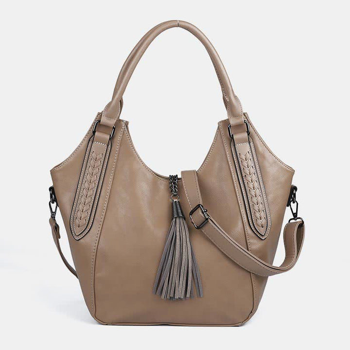Hobo Bag for Women Tassel Ladies Handbags Leather Crossbody Shoulder Purse