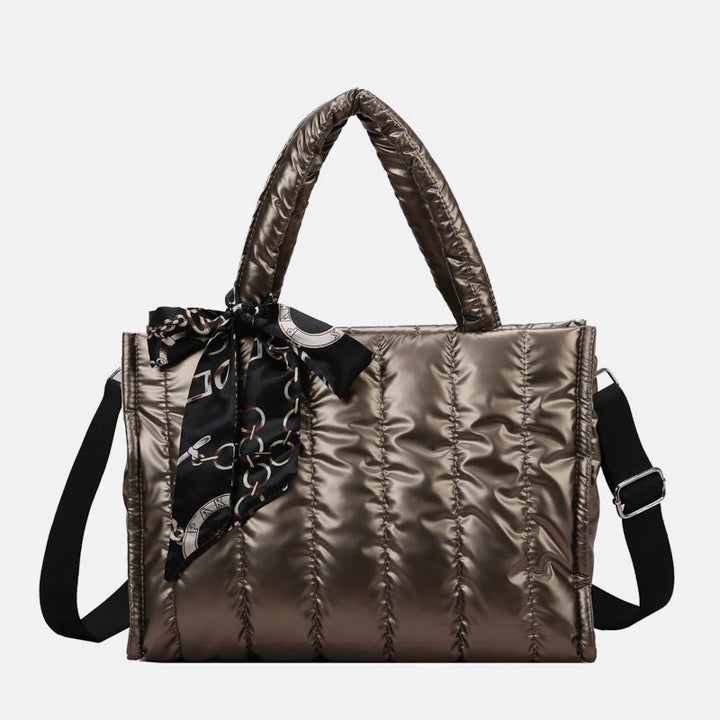 Down Handbag Large Capacity Detachable Strap Crossbody Tote For Winter