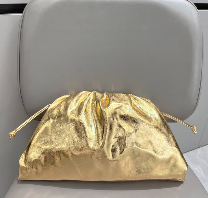 Dumpling Clutch Crossbody Bag Cloud Sparkly Metallic Purse for Women