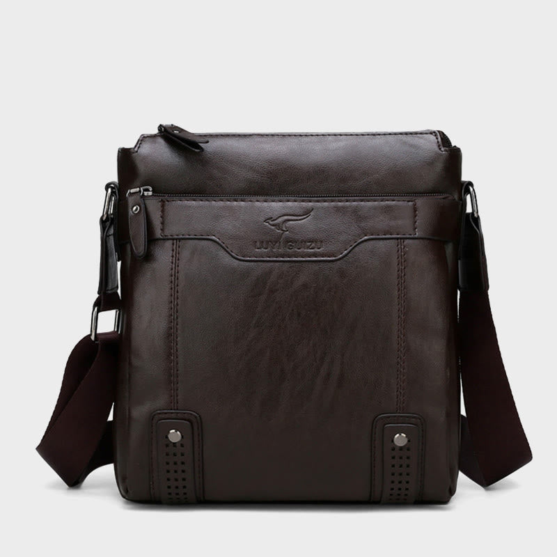 Retro Messenger Bag For Men Vertical Lightweight Crossbody Business Bag