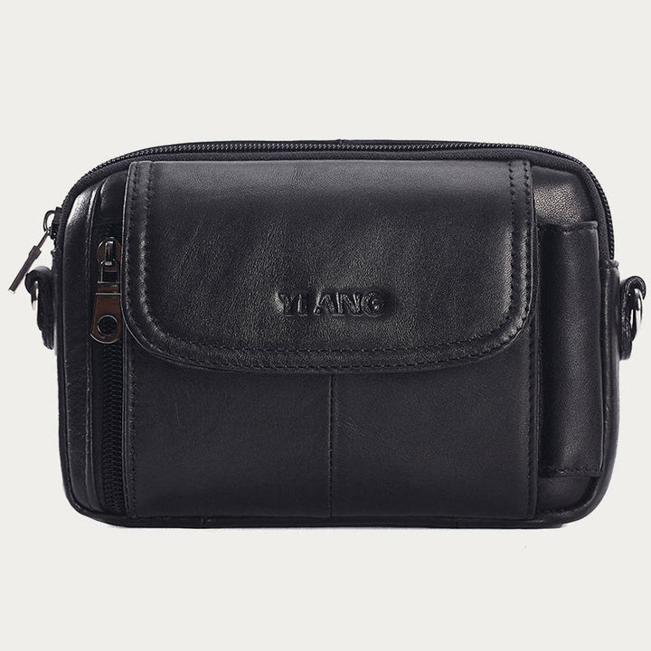 Leather Waist Bag For Men Retro Multifunctional Crossbody Phone Bag