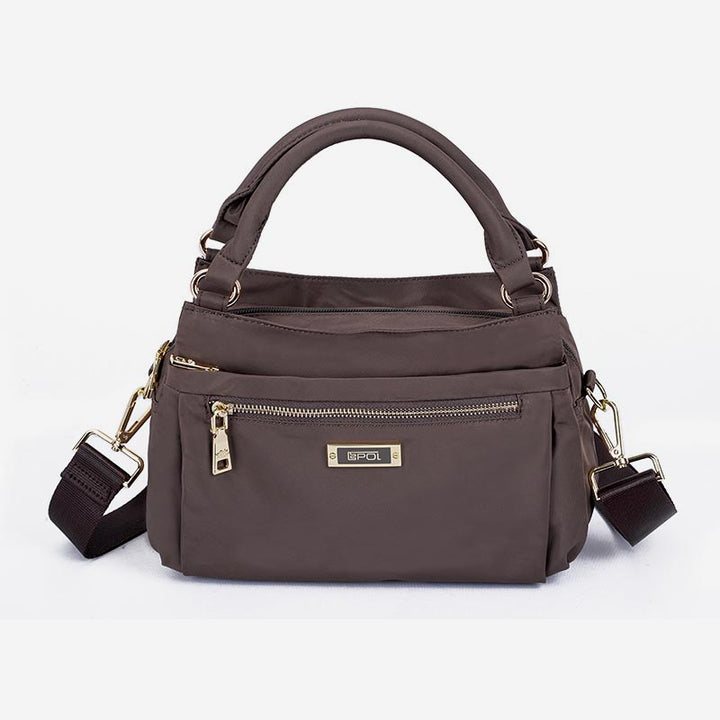 Multi Pocket Oxford Tote Handbag Travel Purse Crossbody Bucket Bag - SaddleBrown - image 10