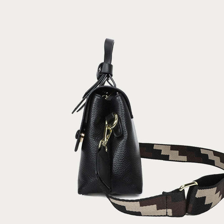 Retro Top Handle Bag For Women Lychee Pattern Leather Bag