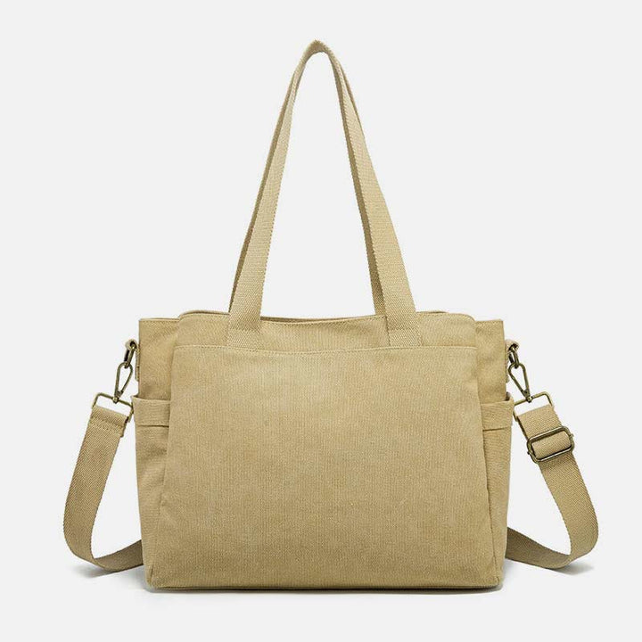 Triple Compartment Tote Travel Shopping Canvas Bags Purses