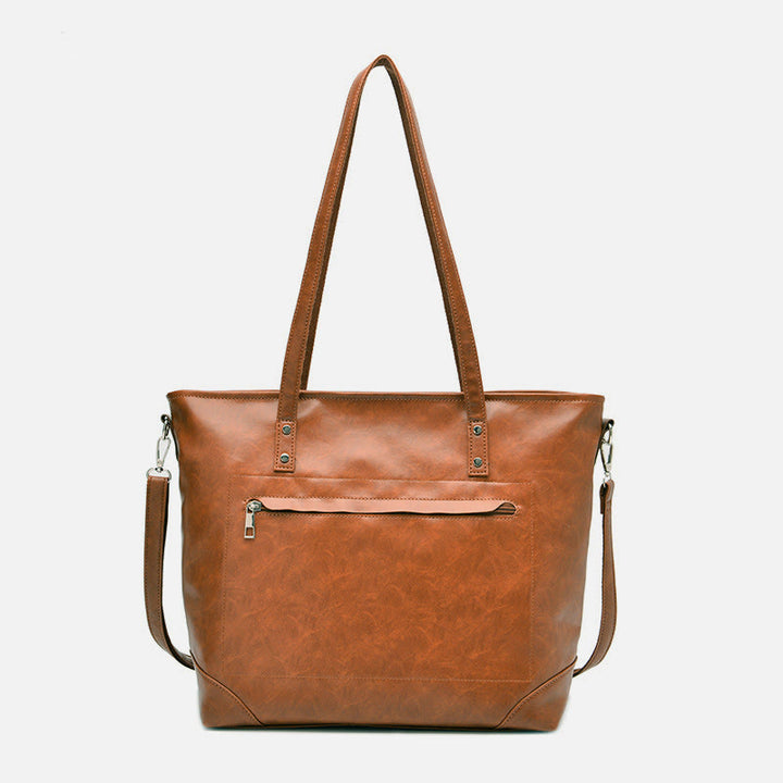 Retro Women Shoulder Bag Soft Vegan Leather Crossbody Travel Tote - image 6