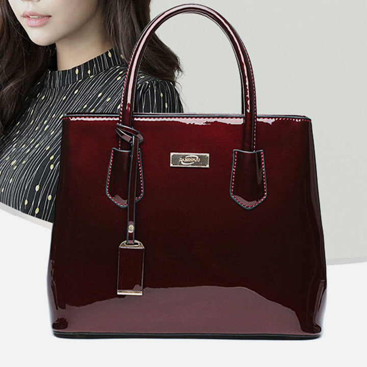 Retro mirror shiny leather Bucket Bag Women Crossbody handbag - image 5