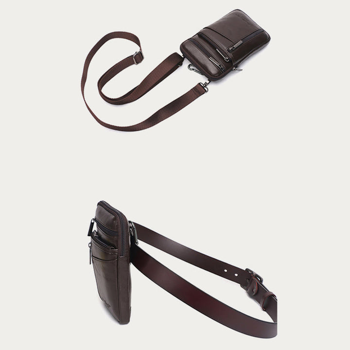 Messenger Bag For Men Mini Ultra Thin Leather Shoulder Bag