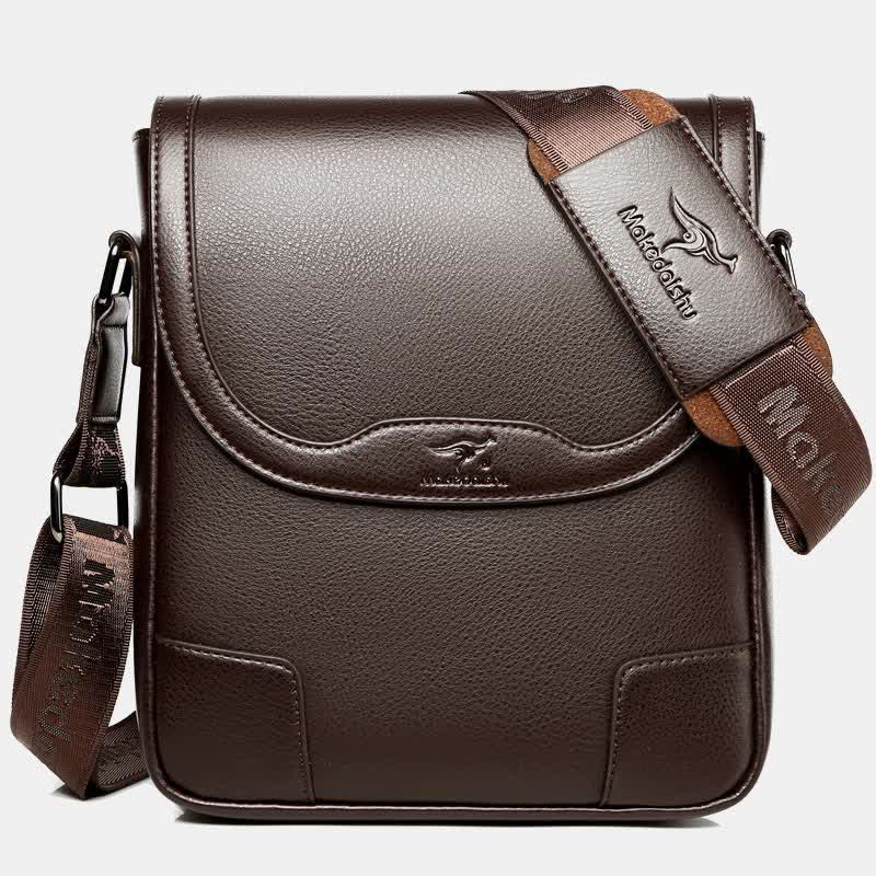 Leather Messenger Bag for Men Waterproof Vintage Crossbody Shoulder Bag