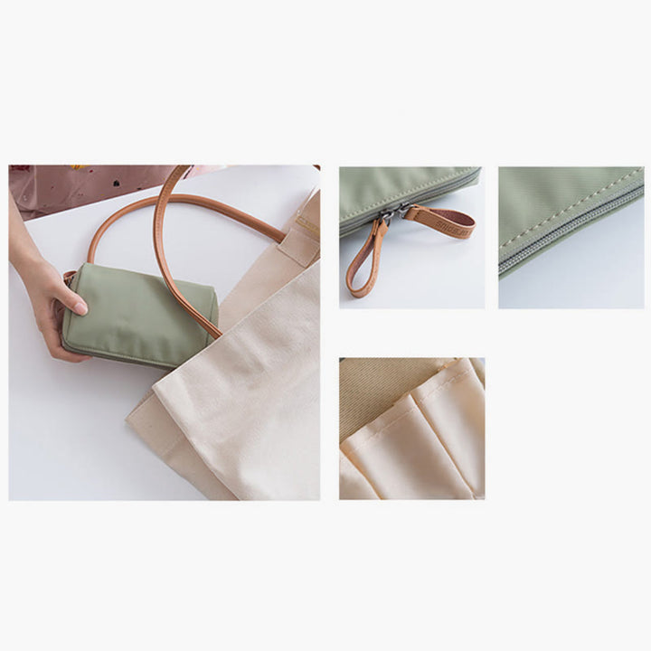 Small Makeup Bag For Women Double Zipper Lipstick Cosmetic Bag
