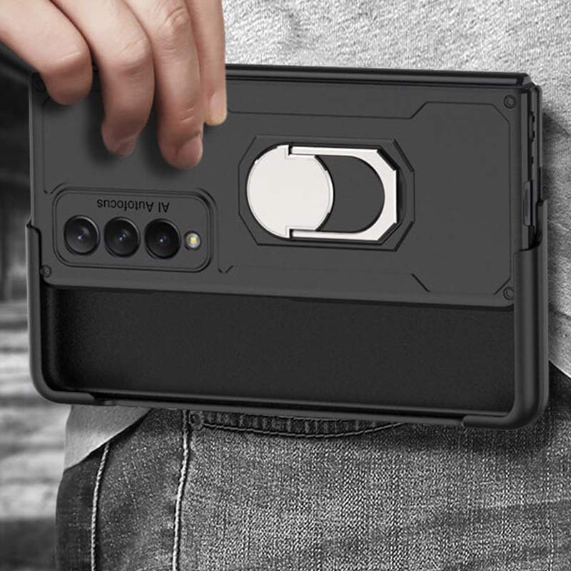 Phone Holder Holster For Galaxy Z Fold 3 Rotating Kickstand Clip Phone Case